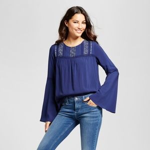 Knox Rose Embroidered Lurex Top NEW!